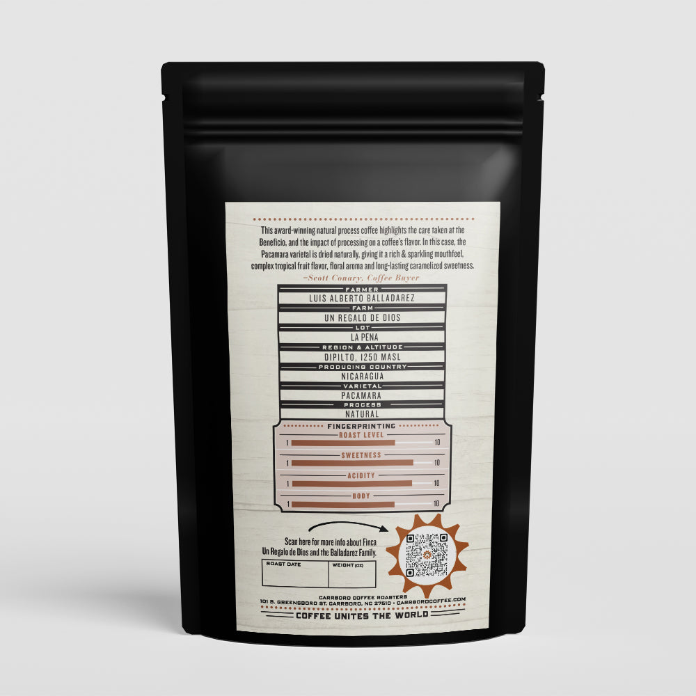 Luis Alberto Balladarez - Finca Un Regalo De Dios - Natural Pacamara
