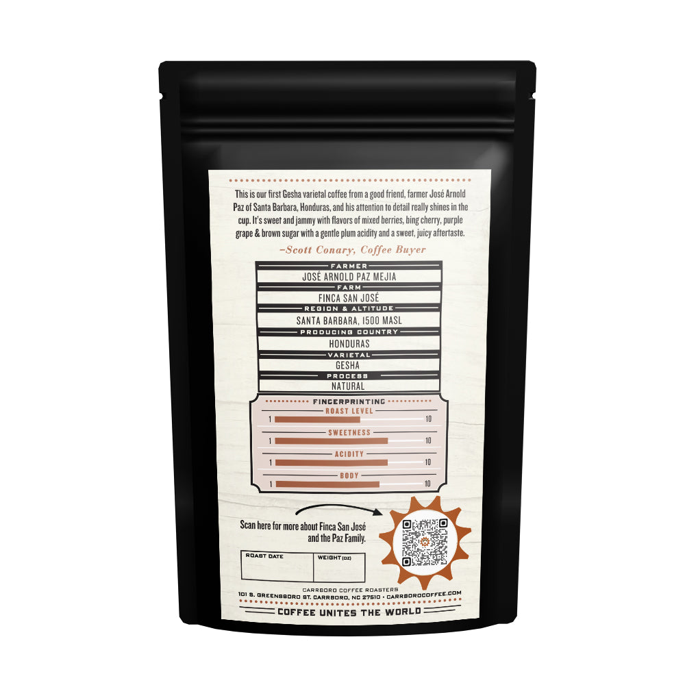 Jose Arnold Paz Mejia - Finca San Jose - Natural Gesha